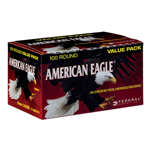 Federal American Eagle 9mm 115gr Fmj 100rds - Ae9dp100