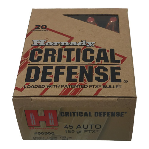Hornady Critical Defense 45acp 185gr Ftx 20rds - 90900