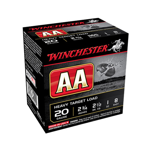 Winchester Aa 20ga 2 3/4in 1oz 8shot. 25rds - Aah208