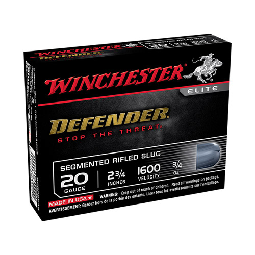 Winchester Defender 20ga 2.75` 3/4oz Slug 5rds - S20pdx1s