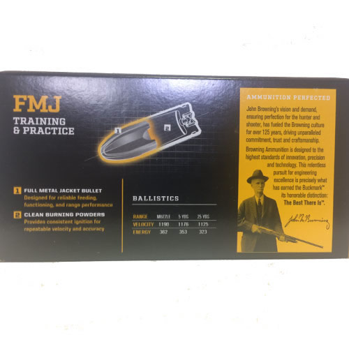 Browning 9mm 115gr Fmj Handgun Ammunition - B191800092