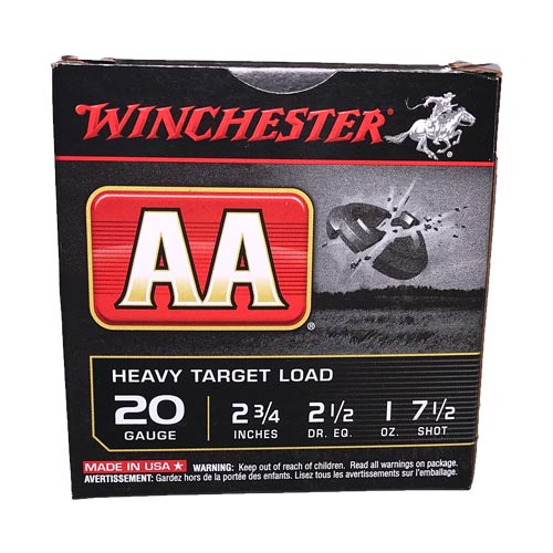 Winchester Aa 20ga 2 3/4in 1oz 7.5shot. 25rds - Aah207