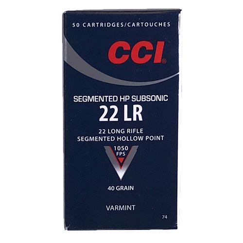 Cci Subsonic. 22lr 40gr Segmented Hp 50rds - 0074