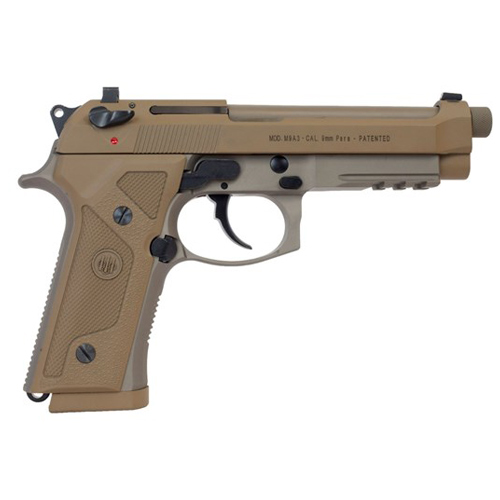 BERETTA M9A3. 9MM. 4.9`TB. DECOCKER. 3 MAGS. TAN - J92M9A3GM