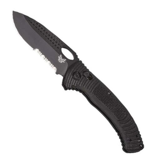 BENCHMADE AILERON 3.45`SERRATED BLACK/BLACK - 737SBK